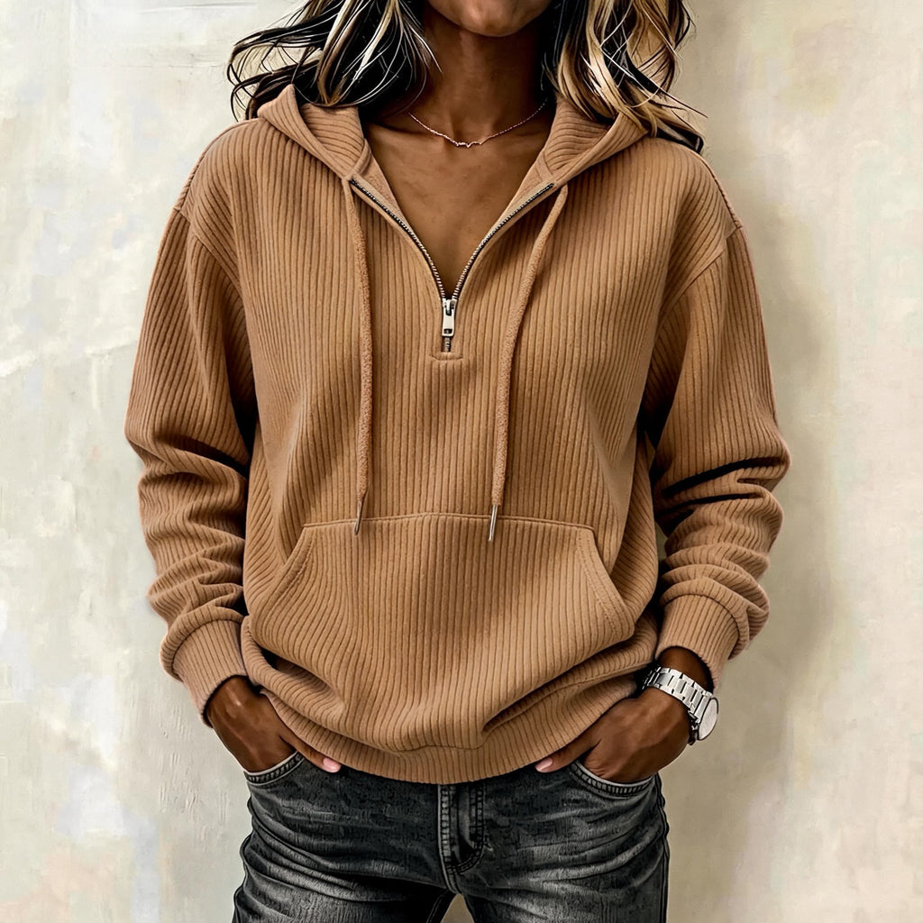 Hoodie Damen mit Kapuze und Reißverschluss - J&B - 6 - Jasminaboutique.com