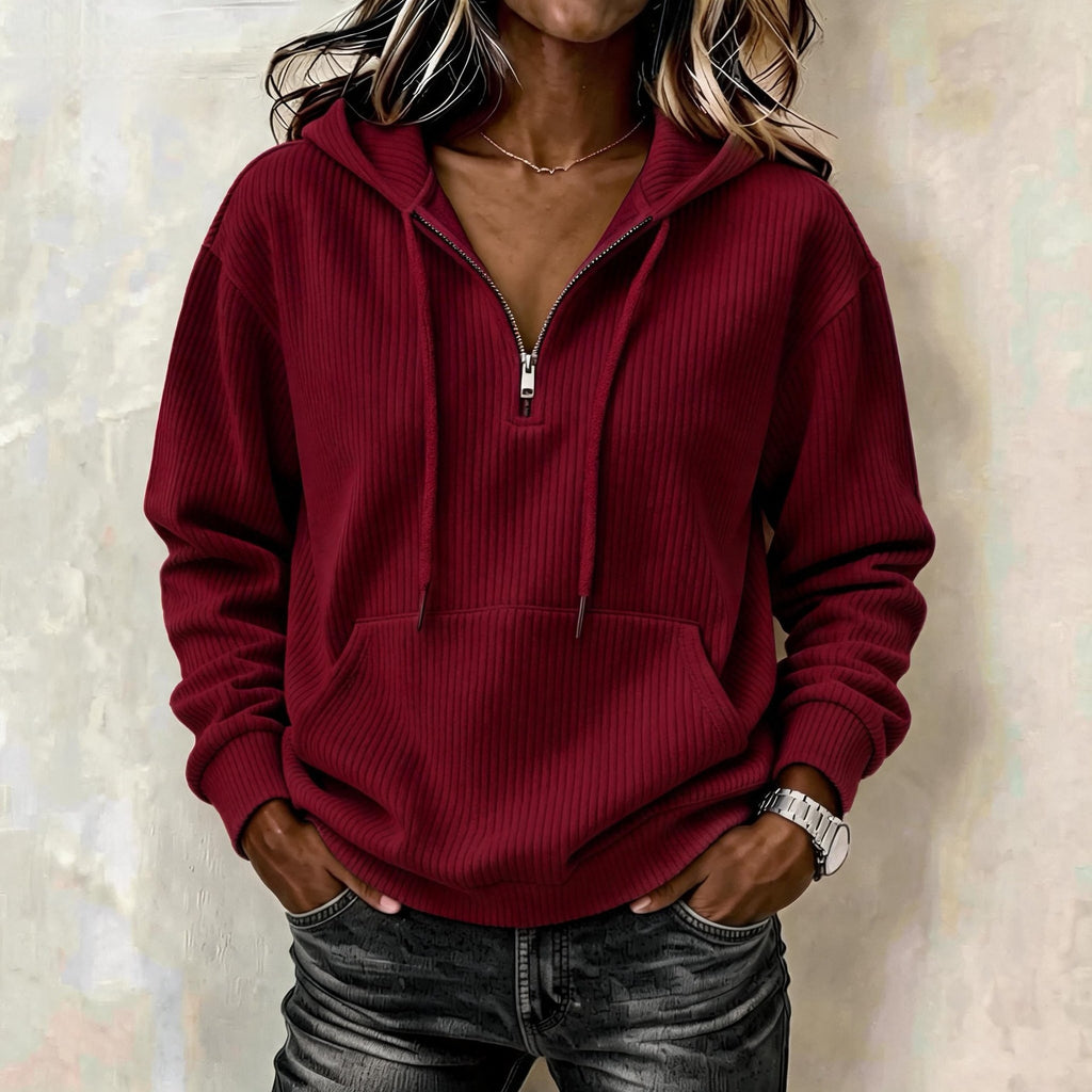 Hoodie Damen mit Kapuze und Reißverschluss - J&B - 7 - Jasminaboutique.com