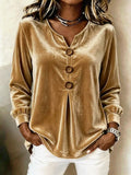 Bluse Damen mit V-Ausschnitt und Knopfdetails - J&B - 1 - Jasminaboutique.com