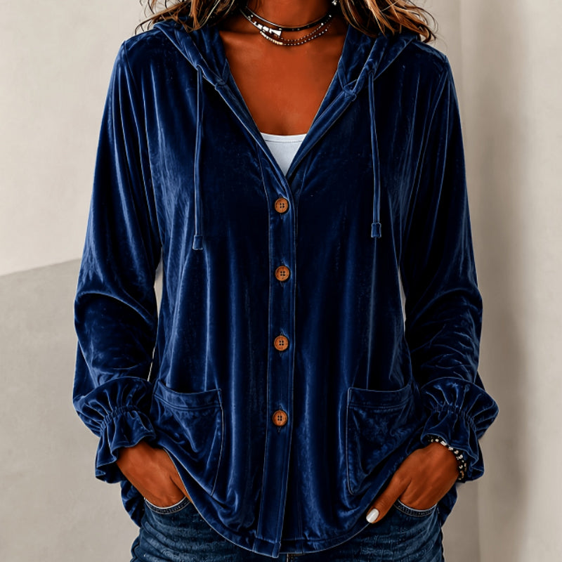 Jacket Damen mit Kapuze und Knopfverschluss - J&B - 5 - Jasminaboutique.com