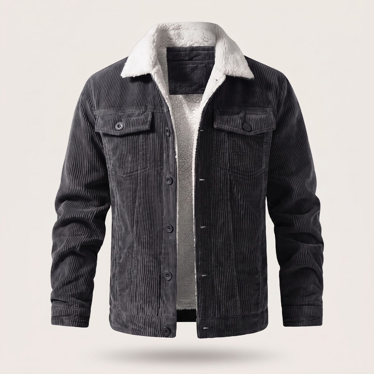 Jacket Herren mit Sherpa-Kragen und Taschen - J&B - 8 - Jasminaboutique.com
