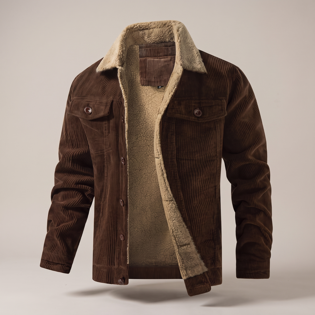 Jacket Herren mit Sherpa-Kragen und Taschen - J&B - 12 - Jasminaboutique.com