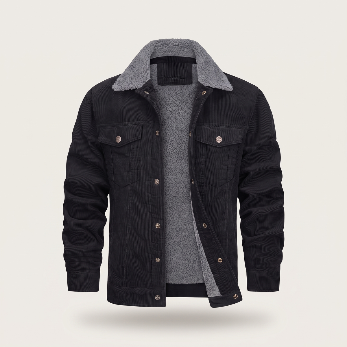 Jacket Herren mit Sherpa-Kragen und Taschen - J&B - 13 - Jasminaboutique.com