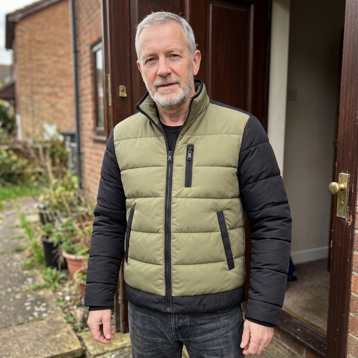 Jacke Herren mit Stehkragen und gestepptem Design - J&B - 2 - Jasminaboutique.com