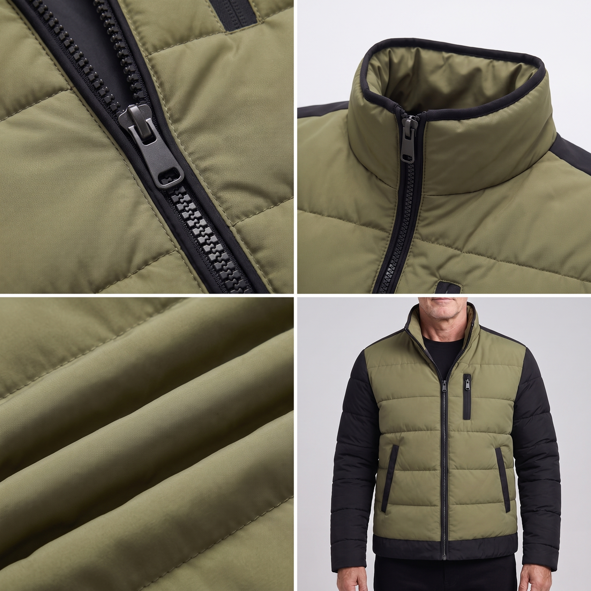 Jacke Herren mit Stehkragen und gestepptem Design - J&B - 5 - Jasminaboutique.com
