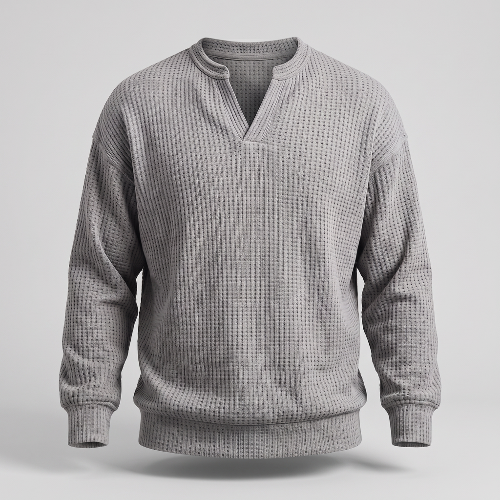 Pullover Herren mit V-Ausschnitt und strukturiertem Design - J&B - 7 - Jasminaboutique.com