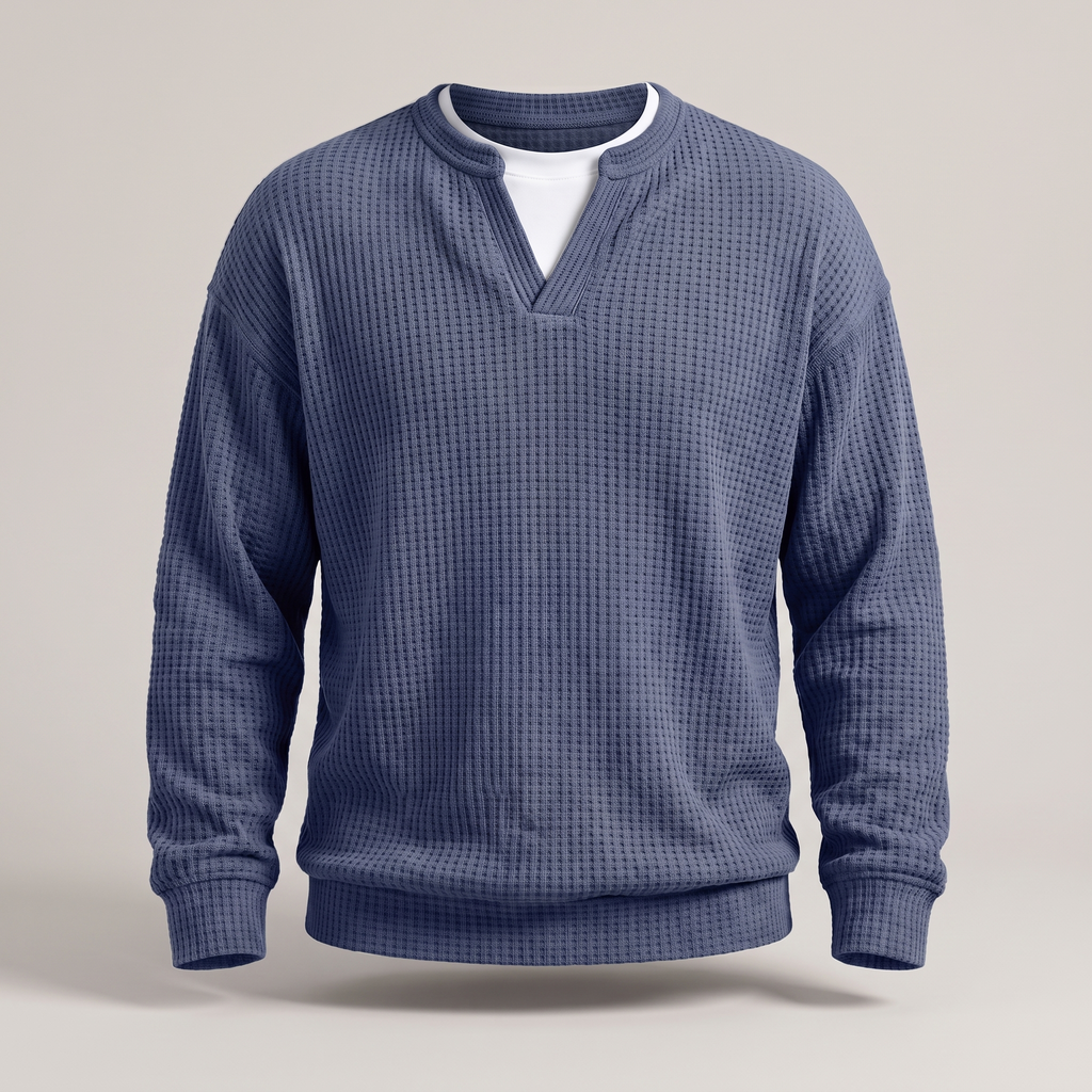 Pullover Herren mit V-Ausschnitt und strukturiertem Design - J&B - 10 - Jasminaboutique.com