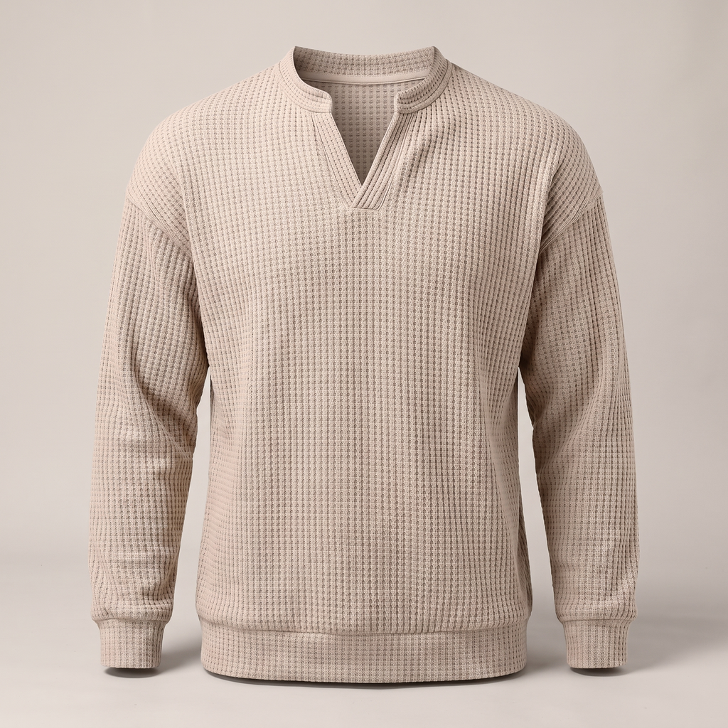 Pullover Herren mit V-Ausschnitt und strukturiertem Design - J&B - 16 - Jasminaboutique.com