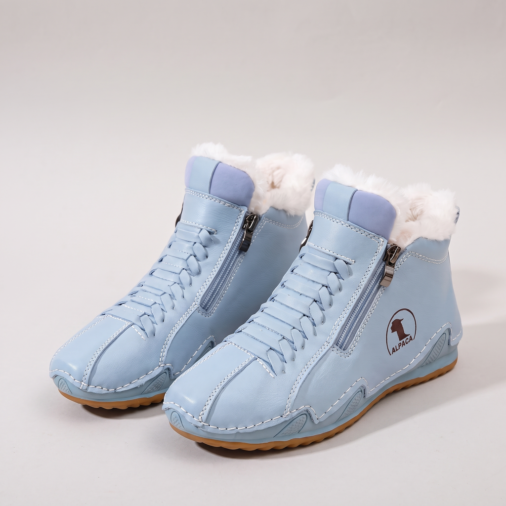Boots Damen mit seitlichem Reißverschluss und flauschigem Futter - J&B - 9 - Jasminaboutique.com