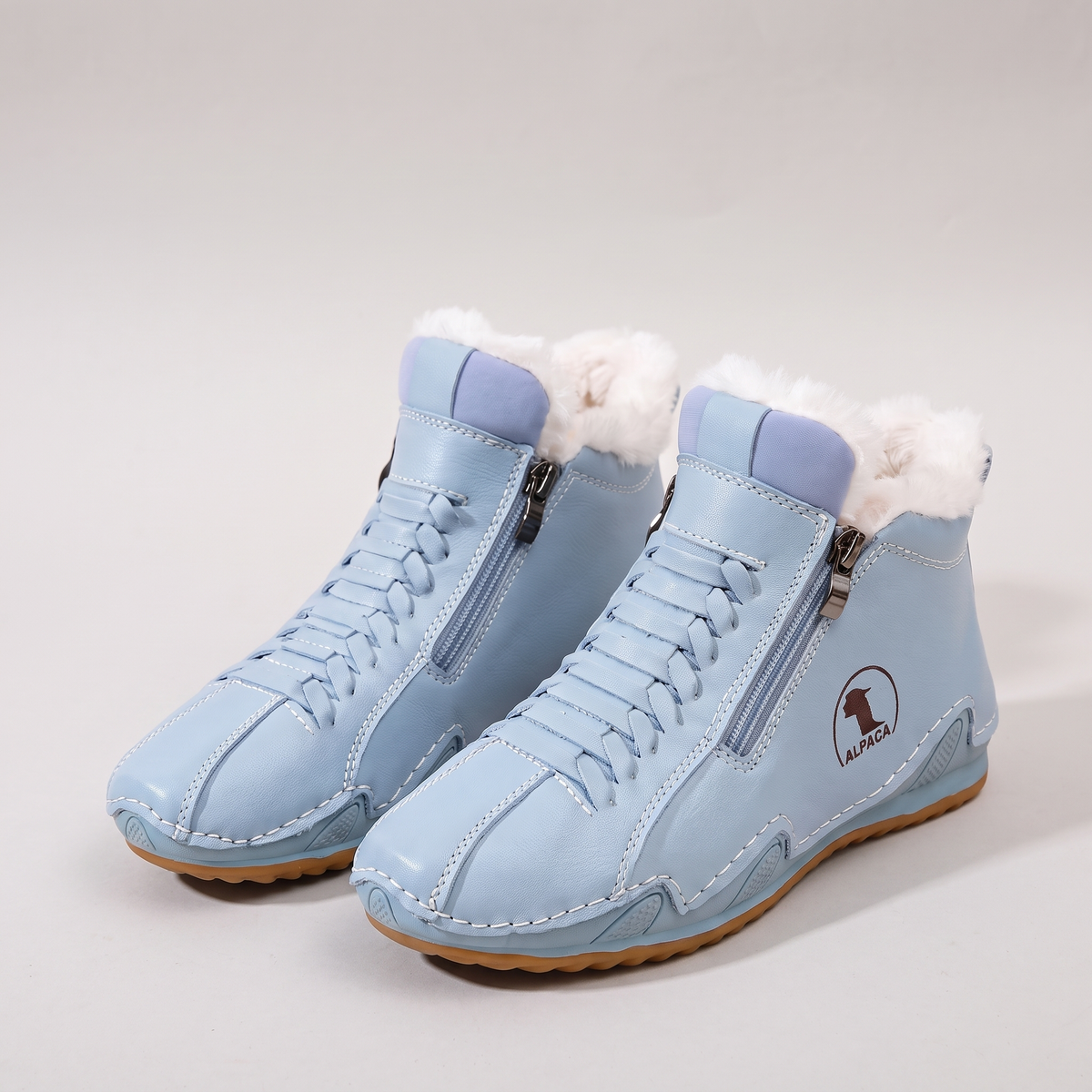 Boots Damen mit seitlichem Reißverschluss und flauschigem Futter - J&B - 9 - Jasminaboutique.com