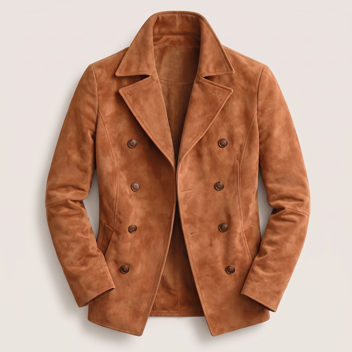Herren Mantel mit doppelter Knopfleiste und strukturiertem Revers - J&B - 5 - Jasminaboutique.com
