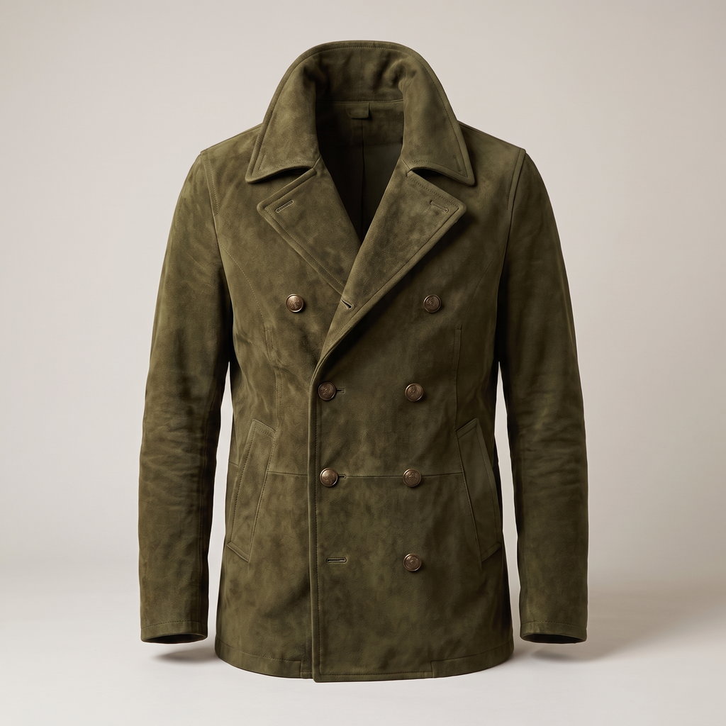 Herren Mantel mit doppelter Knopfleiste und strukturiertem Revers - J&B - 6 - Jasminaboutique.com