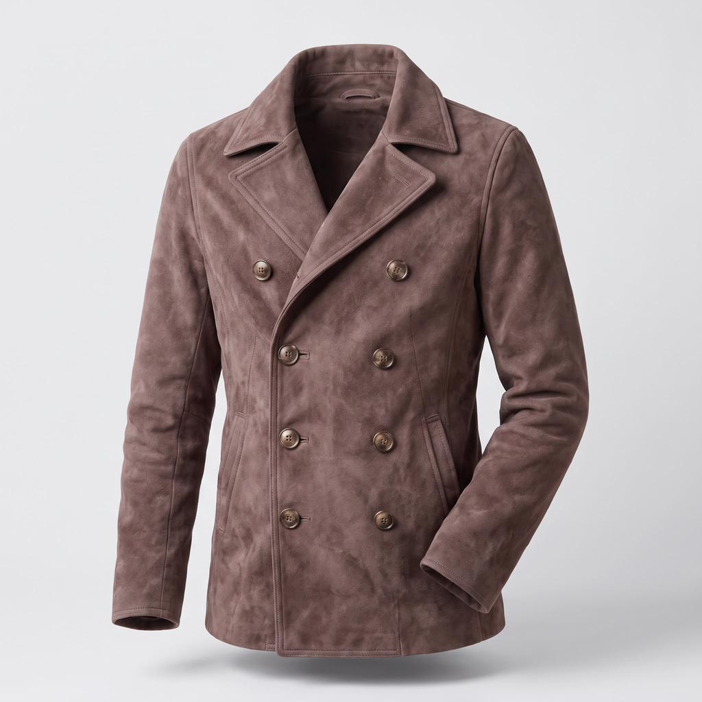 Herren Mantel mit doppelter Knopfleiste und strukturiertem Revers - J&B - 7 - Jasminaboutique.com