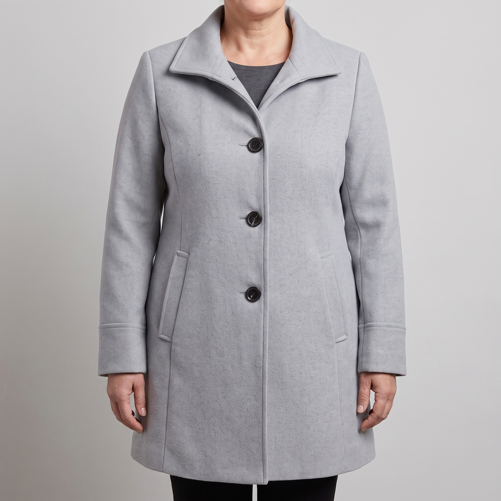 Mantel Damen mit klassischem Schnitt und praktischen Taschen - J&B - 1 - Jasminaboutique.com
