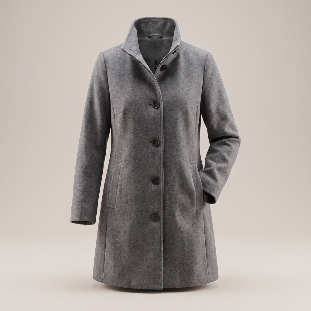 Mantel Damen mit klassischem Schnitt und praktischen Taschen - J&B - 5 - Jasminaboutique.com