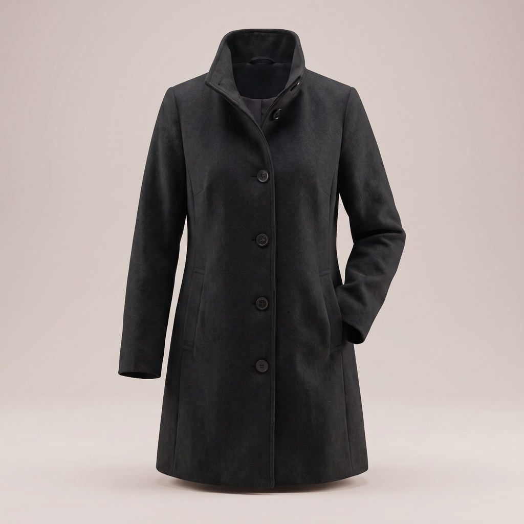 Mantel Damen mit klassischem Schnitt und praktischen Taschen - J&B - 9 - Jasminaboutique.com