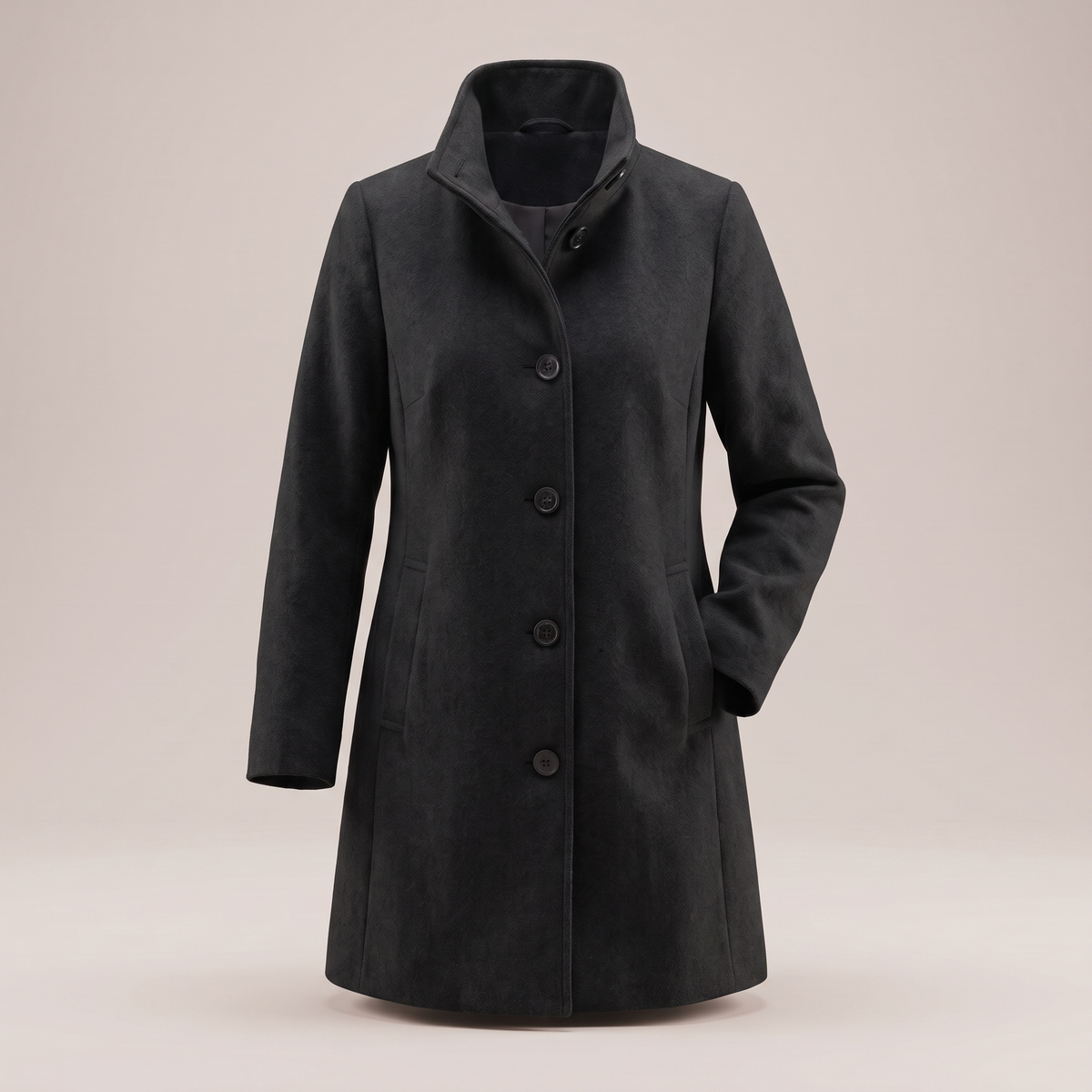 Mantel Damen mit klassischem Schnitt und praktischen Taschen - J&B - 9 - Jasminaboutique.com