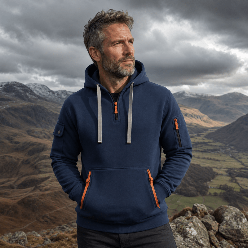 Hoodie Herren mit funktionalen Taschen und Kapuze - J&B - 5 - Jasminaboutique.com