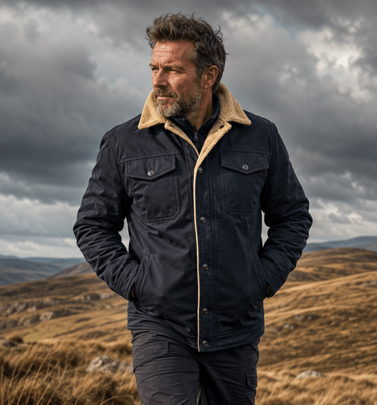 Jacke Herren mit klassischem Schnitt und praktischen Taschen - J&B - 4 - Jasminaboutique.com