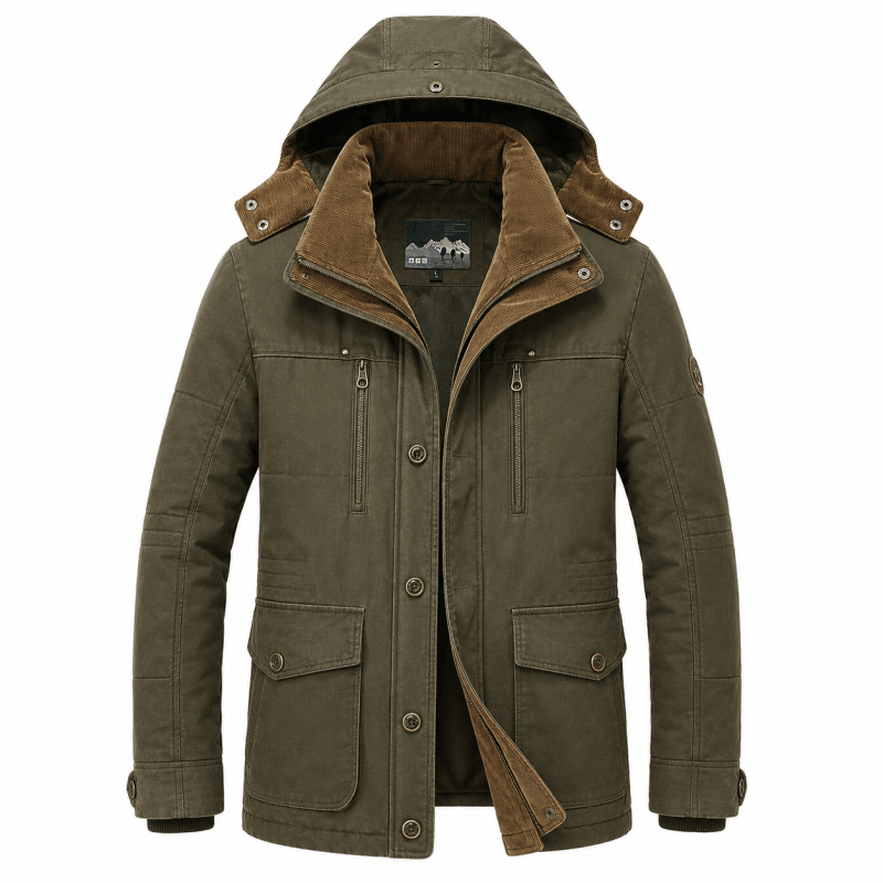 Jacke Herren mit Kapuze und praktischen Taschen - J&B - 1 - Jasminaboutique.com