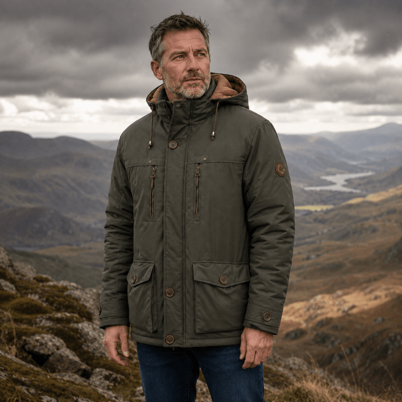 Jacke Herren mit Kapuze und praktischen Taschen - J&B - 2 - Jasminaboutique.com