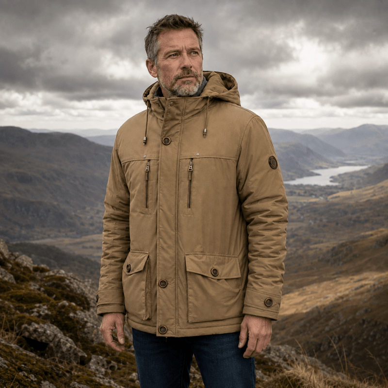 Jacke Herren mit Kapuze und praktischen Taschen - J&B - 7 - Jasminaboutique.com