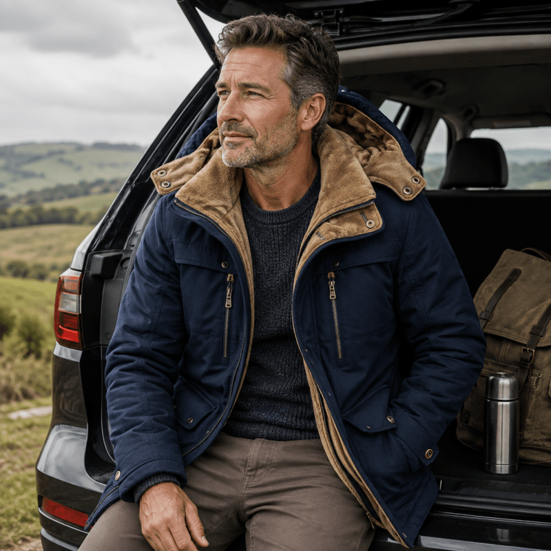 Jacke Herren mit Kapuze und praktischen Taschen - J&B - 9 - Jasminaboutique.com