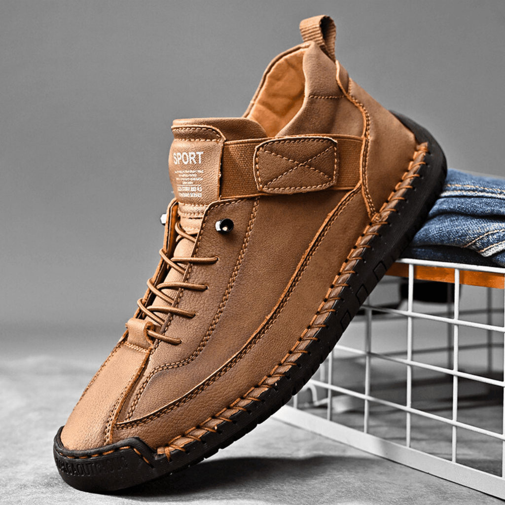 Sneaker Herren mit sportlichem Schnitt und praktischem Klettverschluss - J&B - 3 - Jasminaboutique.com