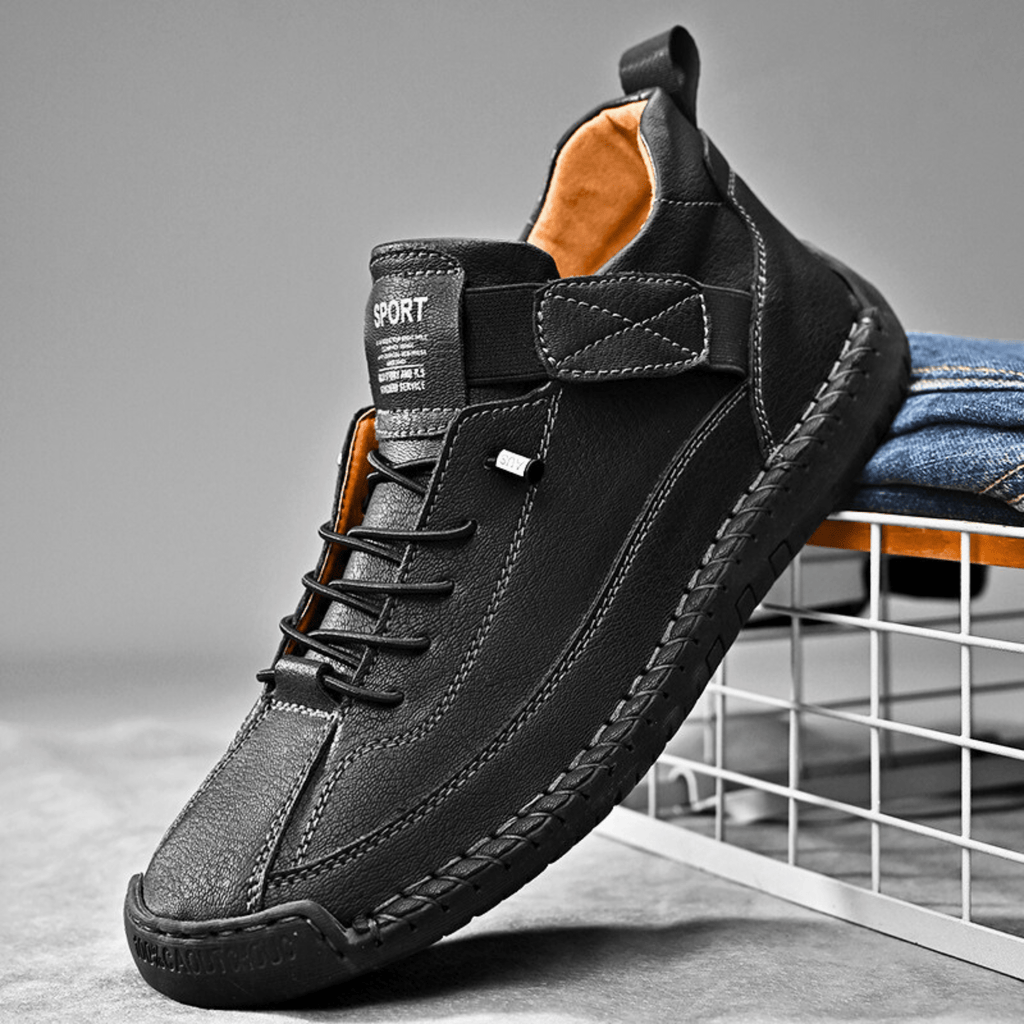 Sneaker Herren mit sportlichem Schnitt und praktischem Klettverschluss - J&B - 4 - Jasminaboutique.com
