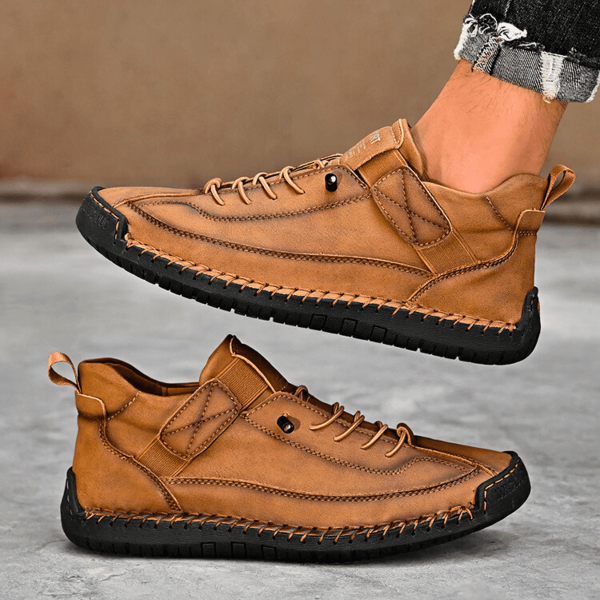 Sneaker Herren mit sportlichem Schnitt und praktischem Klettverschluss - J&B - 20 - Jasminaboutique.com