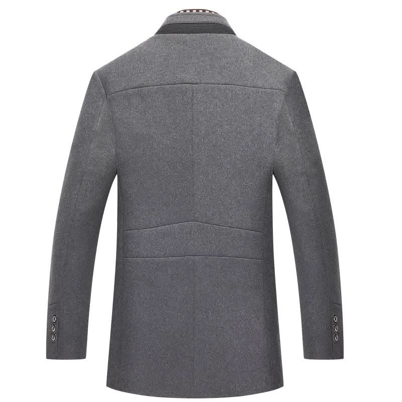 Herren Mantel mit modernem Schnitt und abnehmbarem Kragen - J&B - 8 - Jasminaboutique.com