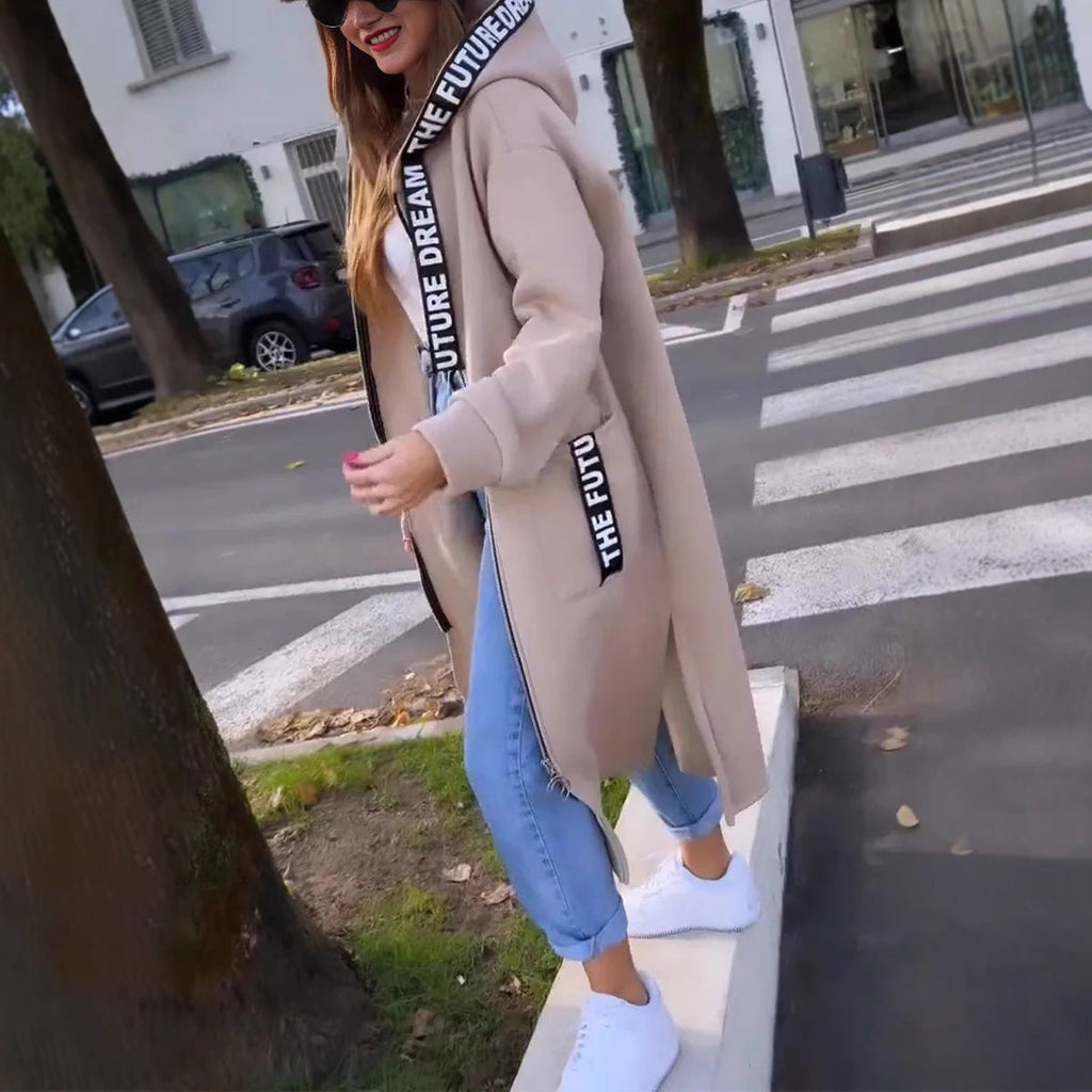 Hoodie Damen mit langen Schnitt und praktischen Taschen - J&B - 5 - Jasminaboutique.com