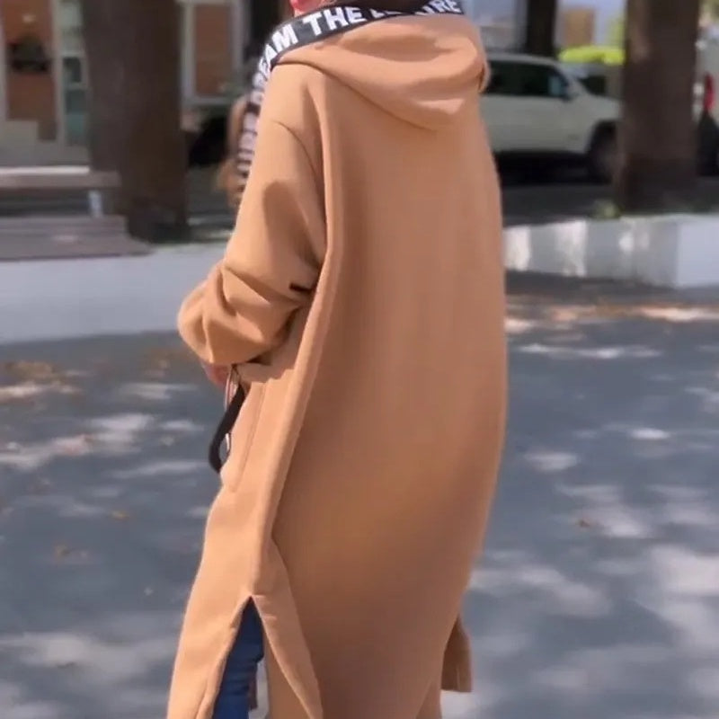 Hoodie Damen mit langen Schnitt und praktischen Taschen - J&B - 7 - Jasminaboutique.com
