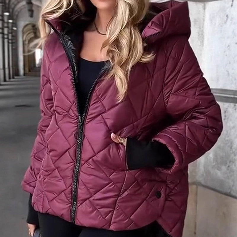Damen Jacke mit Kapuze und modernem Steppmuster - J&B - 2 - Jasminaboutique.com