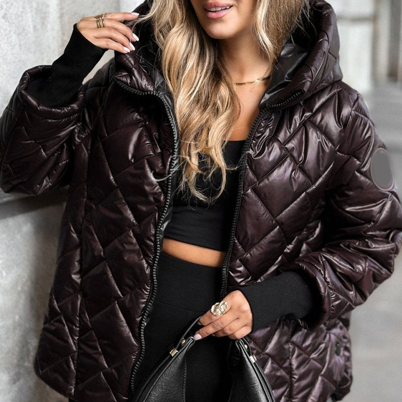 Damen Jacke mit Kapuze und modernem Steppmuster - J&B - 3 - Jasminaboutique.com