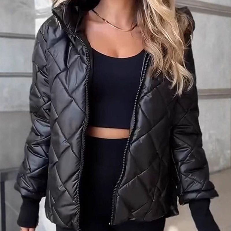 Damen Jacke mit Kapuze und modernem Steppmuster - J&B - 6 - Jasminaboutique.com