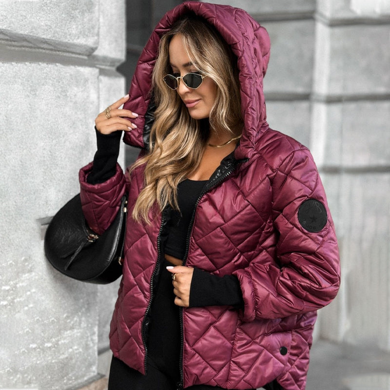 Damen Jacke mit Kapuze und modernem Steppmuster - J&B - 8 - Jasminaboutique.com