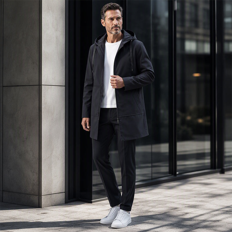 Jacke Herren mit Kapuze – Mid-Länge für eleganten Schutz - J&B - 1 - Jasminaboutique.com
