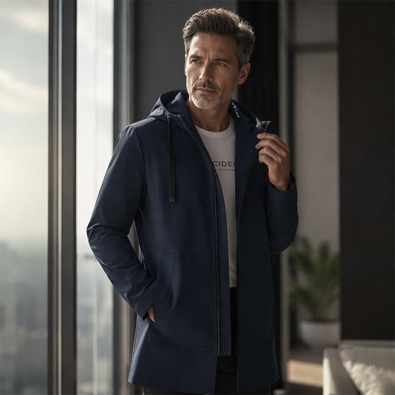 Jacke Herren mit Kapuze – Mid-Länge für eleganten Schutz - J&B - 2 - Jasminaboutique.com