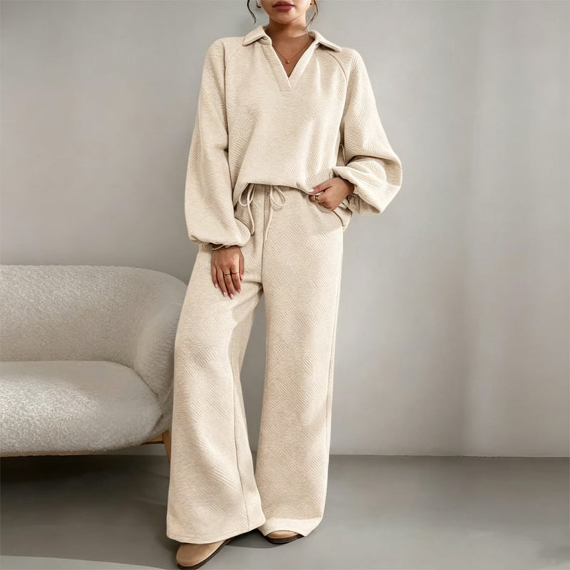 Zweiteiliges Set Damen mit lässigem Schnitt und weitem Bein - J&B - 3 - Jasminaboutique.com