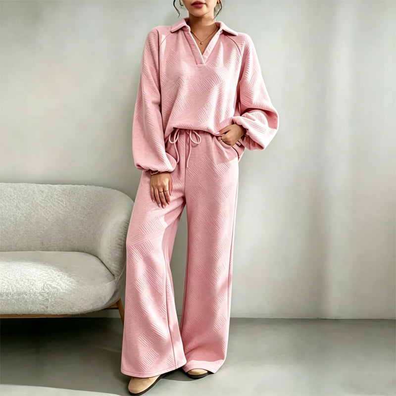 Zweiteiliges Set Damen mit lässigem Schnitt und weitem Bein - J&B - 10 - Jasminaboutique.com