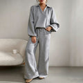 Zweiteiliges Set Damen mit lässigem Schnitt und weitem Bein - J&B - 11 - Jasminaboutique.com