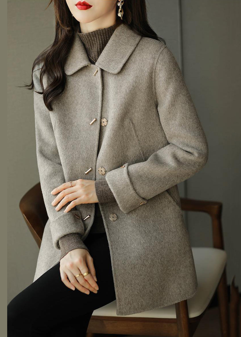 Wollmantel Damen mit klassischem Schnitt und eleganten Details - J&B - 2 - Jasminaboutique.com