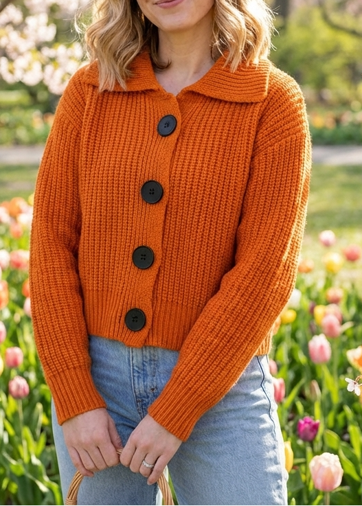 Cardigan Damen mit Peter-Pan-Kragen und Knopfleiste - J&B - 2 - Jasminaboutique.com