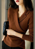 Pullover Damen mit Reverskragen und asymmetrischem Schnitt - J&B - 1 - Jasminaboutique.com