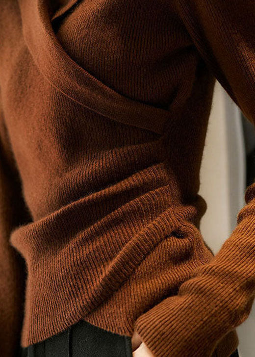 Pullover Damen mit Reverskragen und asymmetrischem Schnitt - J&B - 7 - Jasminaboutique.com