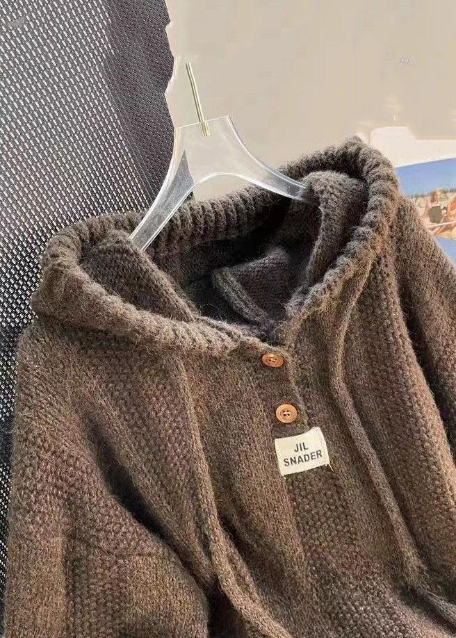 Pullover Damen mit Kapuze und Knopfleiste - J&B - 3 - Jasminaboutique.com