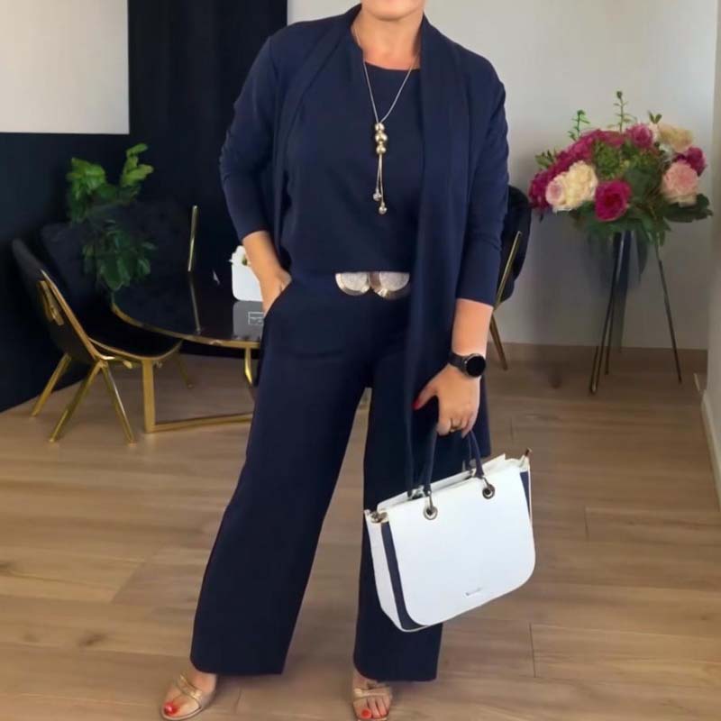 Lounge Set Damen mit Cardigan, Oberteil und Hose - J&B - 9 - Jasminaboutique.com