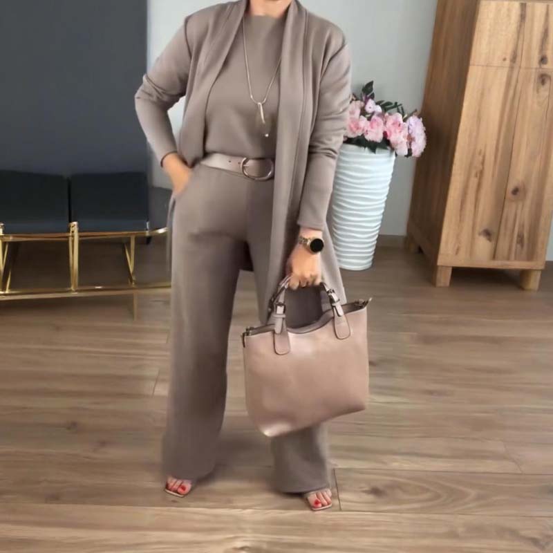 Lounge Set Damen mit Cardigan, Oberteil und Hose - J&B - 10 - Jasminaboutique.com