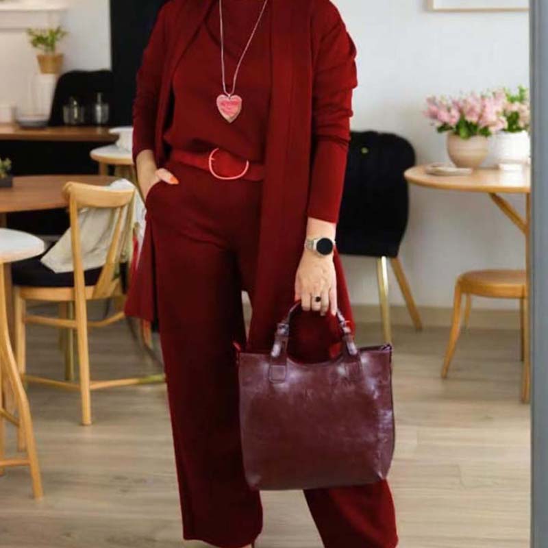 Lounge Set Damen mit Cardigan, Oberteil und Hose - J&B - 12 - Jasminaboutique.com